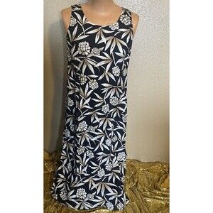 Tahiti Reef Club  Floral Maxi Sheath Dress  Sleeveless Size L